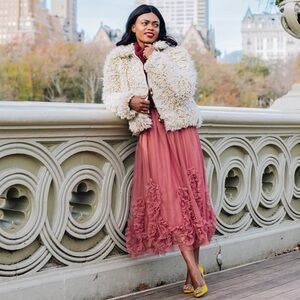 Anthropologie Brenna Faux Fur Jacket